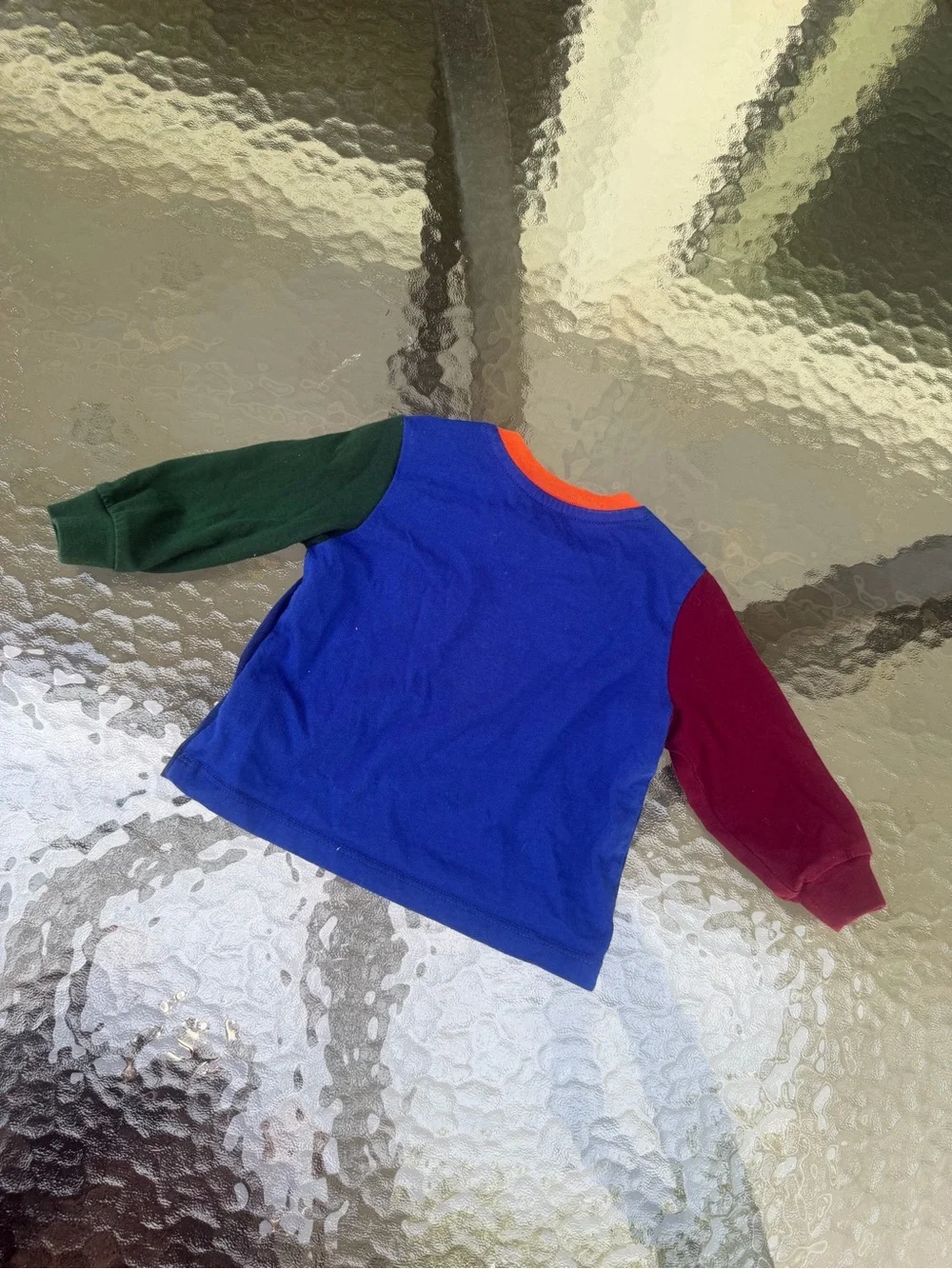 Ralph Lauren Navy Long-Sleeve Colorblock Tee with Yellow Pocket